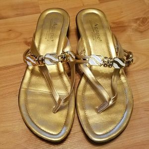 AGAPE | gold buckle sandal